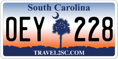 SC license plate OEY228