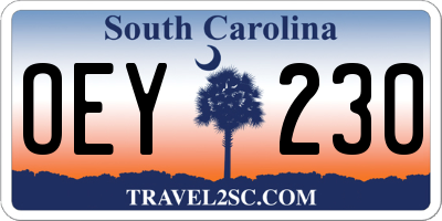SC license plate OEY230