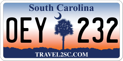 SC license plate OEY232