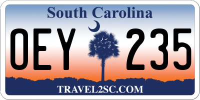 SC license plate OEY235