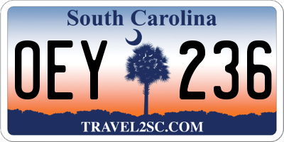 SC license plate OEY236