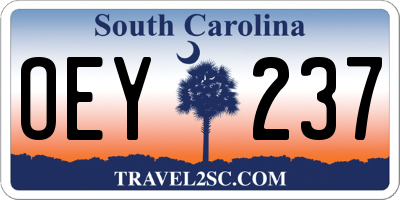 SC license plate OEY237