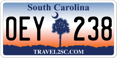 SC license plate OEY238
