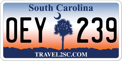 SC license plate OEY239