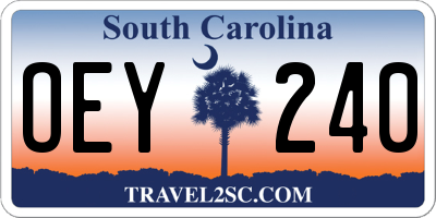SC license plate OEY240