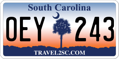 SC license plate OEY243