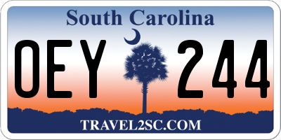 SC license plate OEY244