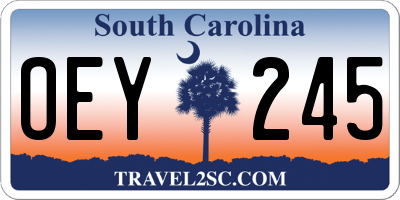 SC license plate OEY245