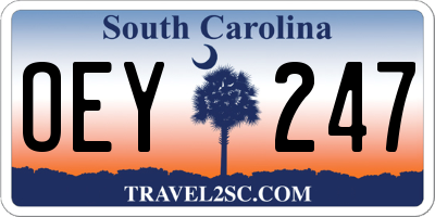 SC license plate OEY247
