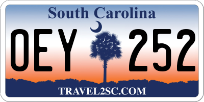 SC license plate OEY252