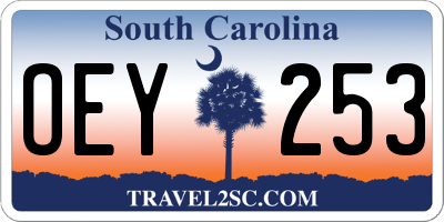 SC license plate OEY253
