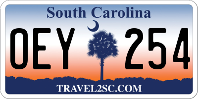 SC license plate OEY254