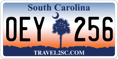 SC license plate OEY256
