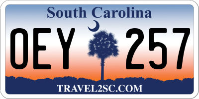 SC license plate OEY257
