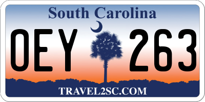 SC license plate OEY263