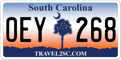 SC license plate OEY268