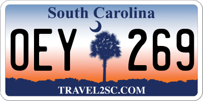 SC license plate OEY269