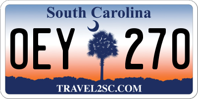 SC license plate OEY270