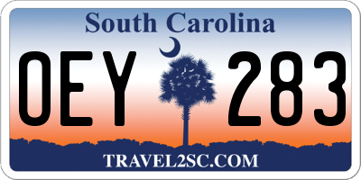 SC license plate OEY283