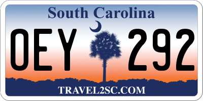 SC license plate OEY292