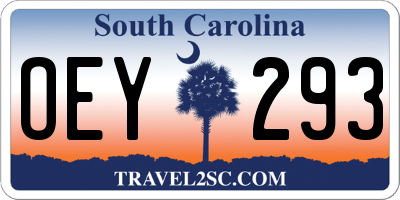 SC license plate OEY293