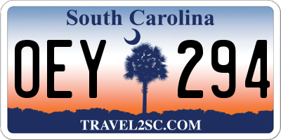 SC license plate OEY294