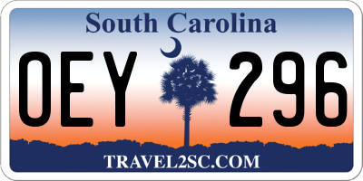 SC license plate OEY296