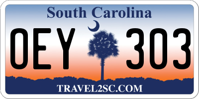 SC license plate OEY303