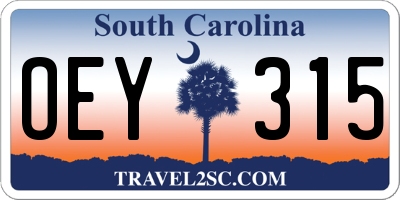 SC license plate OEY315
