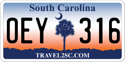 SC license plate OEY316