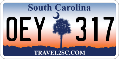 SC license plate OEY317