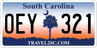 SC license plate OEY321
