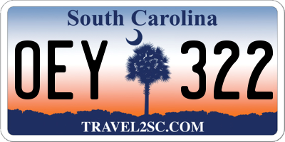 SC license plate OEY322