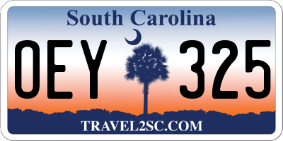 SC license plate OEY325