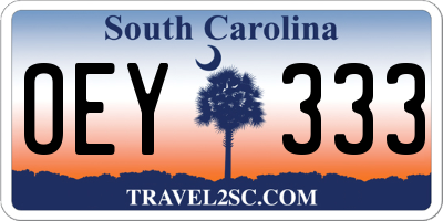 SC license plate OEY333