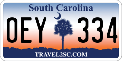 SC license plate OEY334