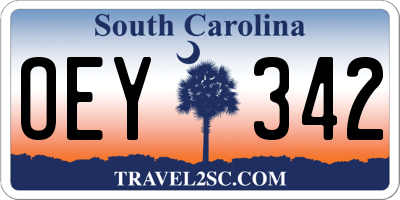 SC license plate OEY342