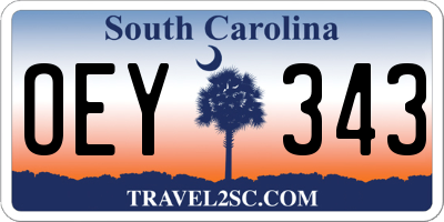 SC license plate OEY343