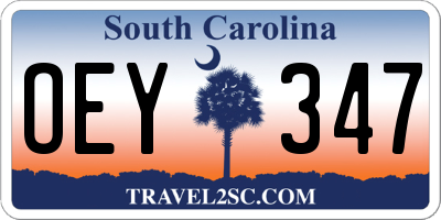 SC license plate OEY347