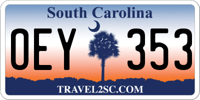 SC license plate OEY353