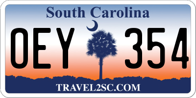 SC license plate OEY354