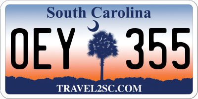 SC license plate OEY355