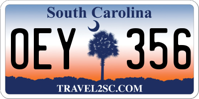 SC license plate OEY356
