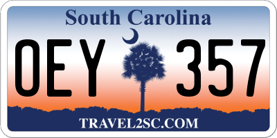 SC license plate OEY357