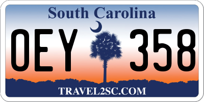 SC license plate OEY358
