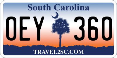SC license plate OEY360