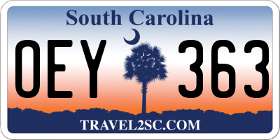SC license plate OEY363