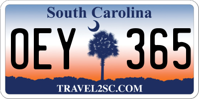 SC license plate OEY365