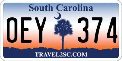 SC license plate OEY374