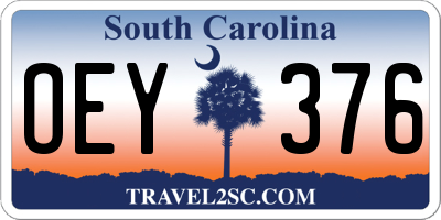 SC license plate OEY376